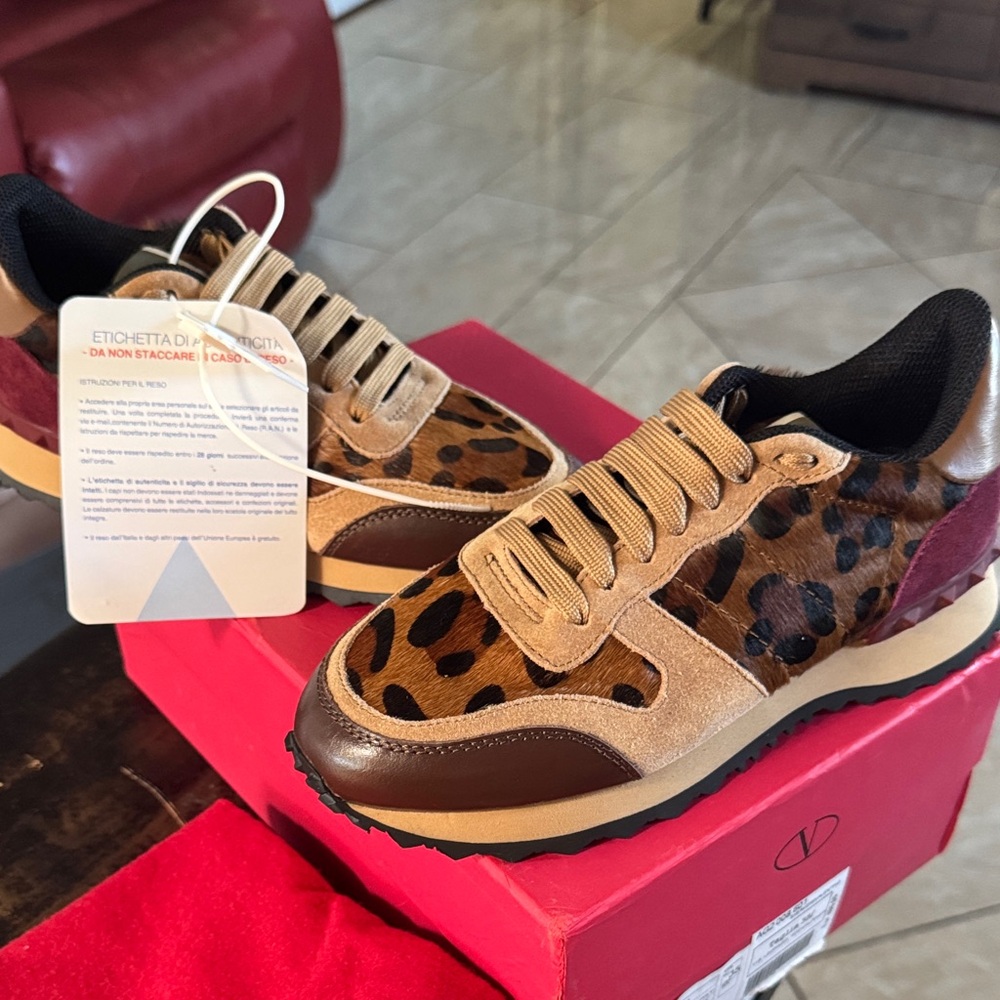 Valentino Leopard Rockrunner Sneakers